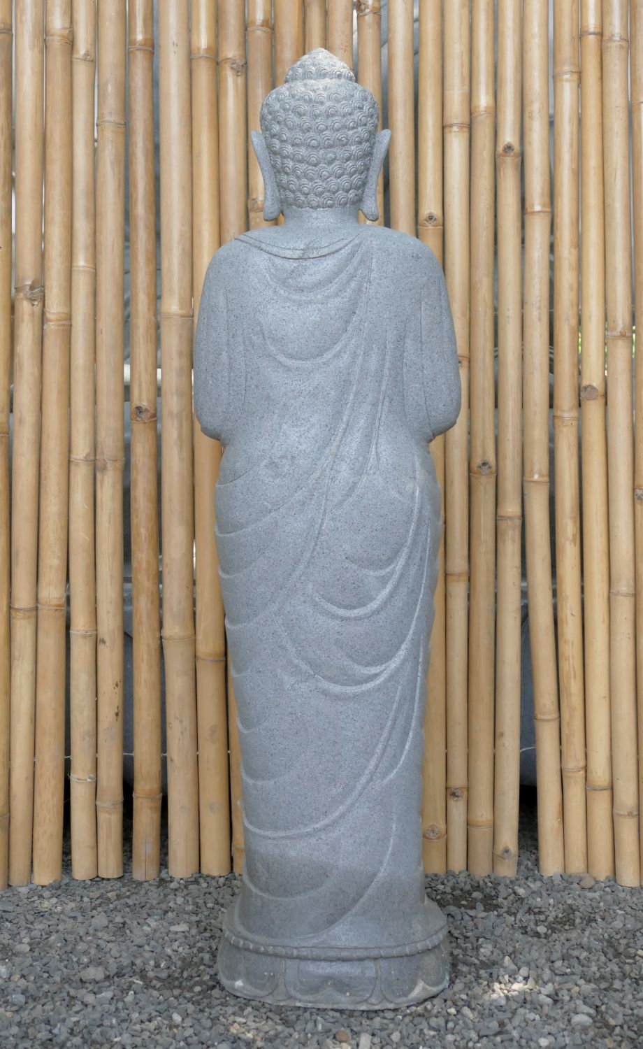  Product image 5 of the product “Standing Buddha made of Riverstone in Dharmachakra position - gesture of wheel of the teaching of Dharma. About 122cm height ”
